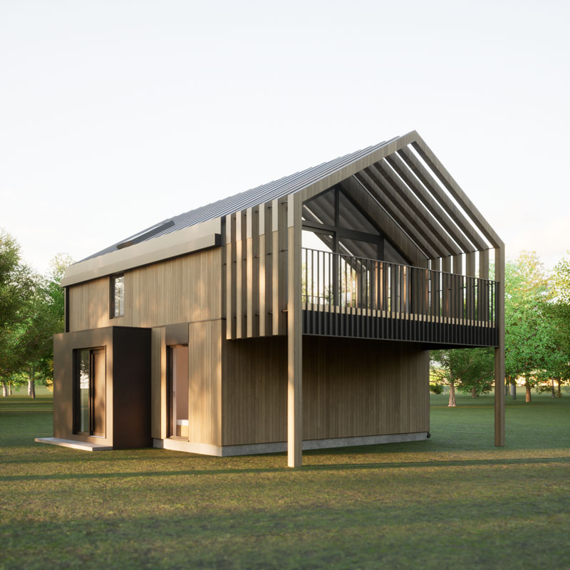 Daalmann Modulbau Typ B Außenansicht Balkon