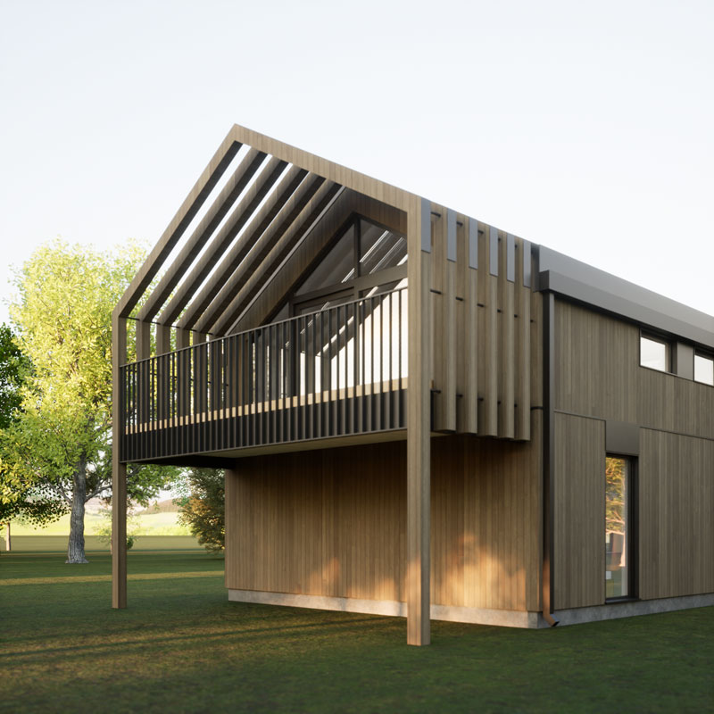 Daalmann Modulbau Typ B Außenansicht Balkon