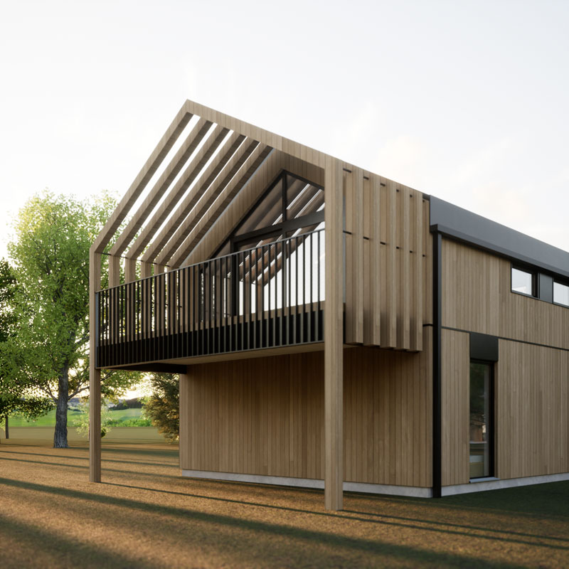 Daalmann Modulbau Typ B Außenansicht Balkon